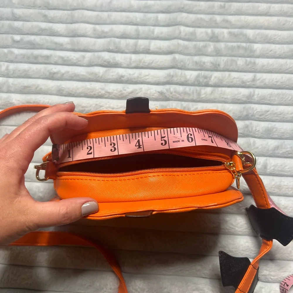 Orange Pumpkin Jack o lantern Crossbody Bag - Picture 9 of 9
